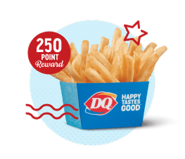 Fries reward graphic showing 250 points