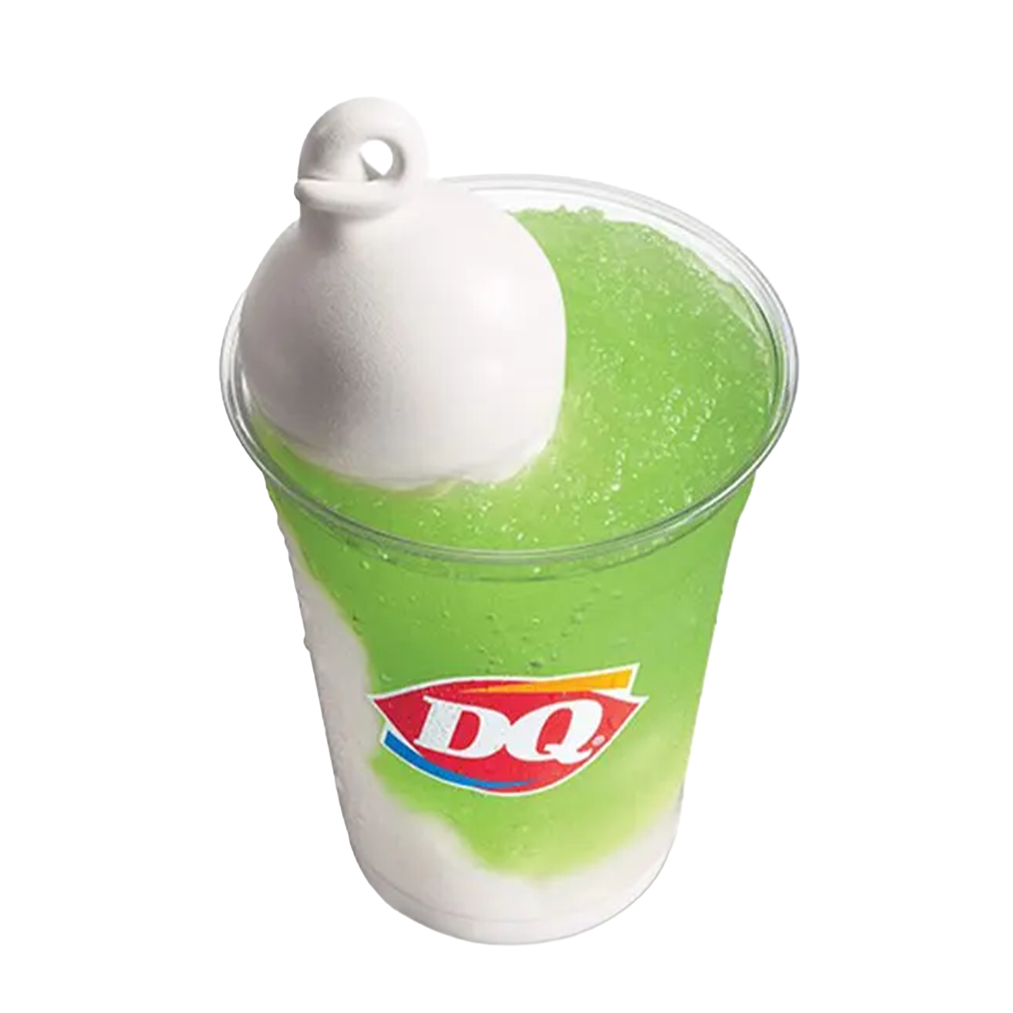 Lemon lime Misty float with soft serve on top