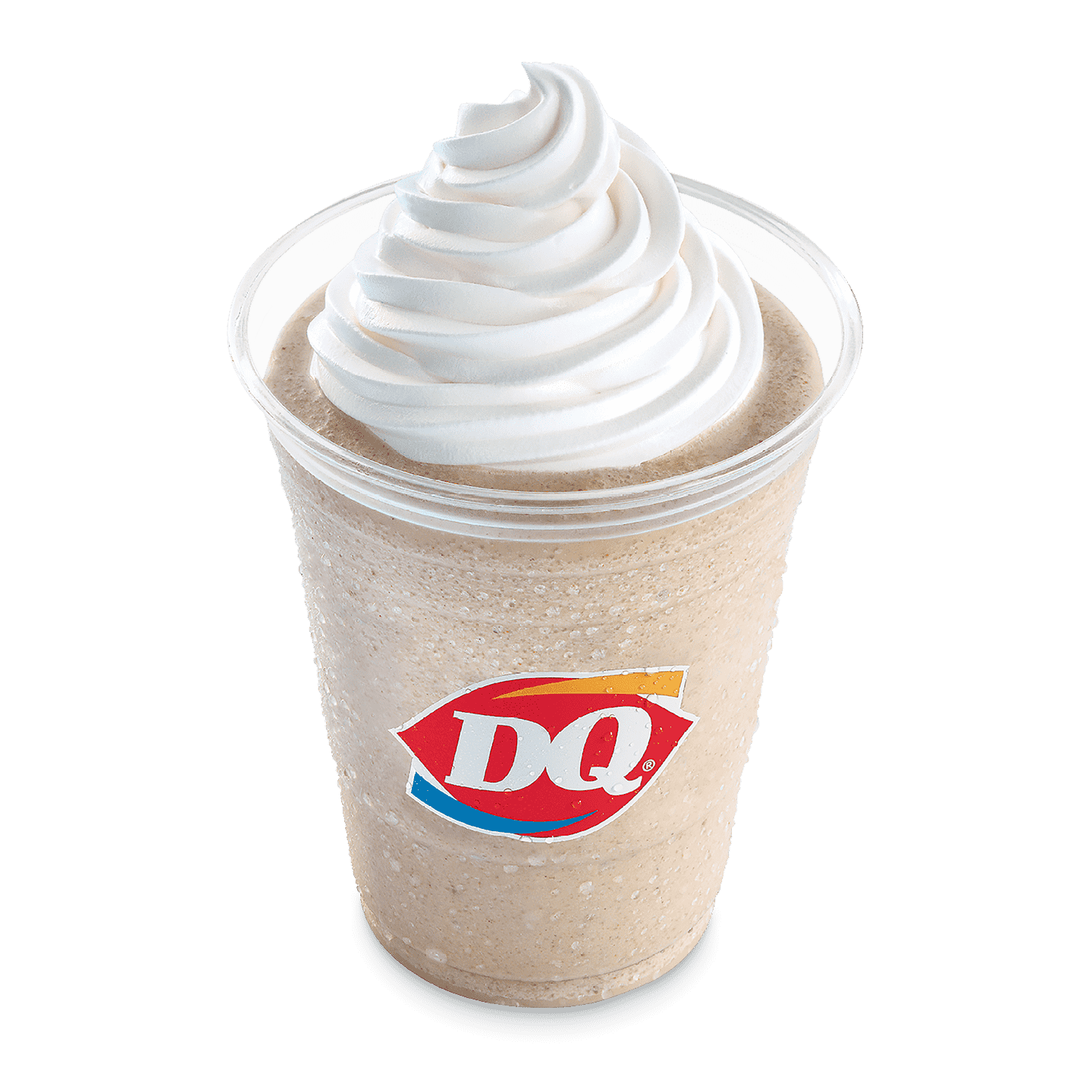 Vanilla MooLatté topped with whipped topping in a DQ cup