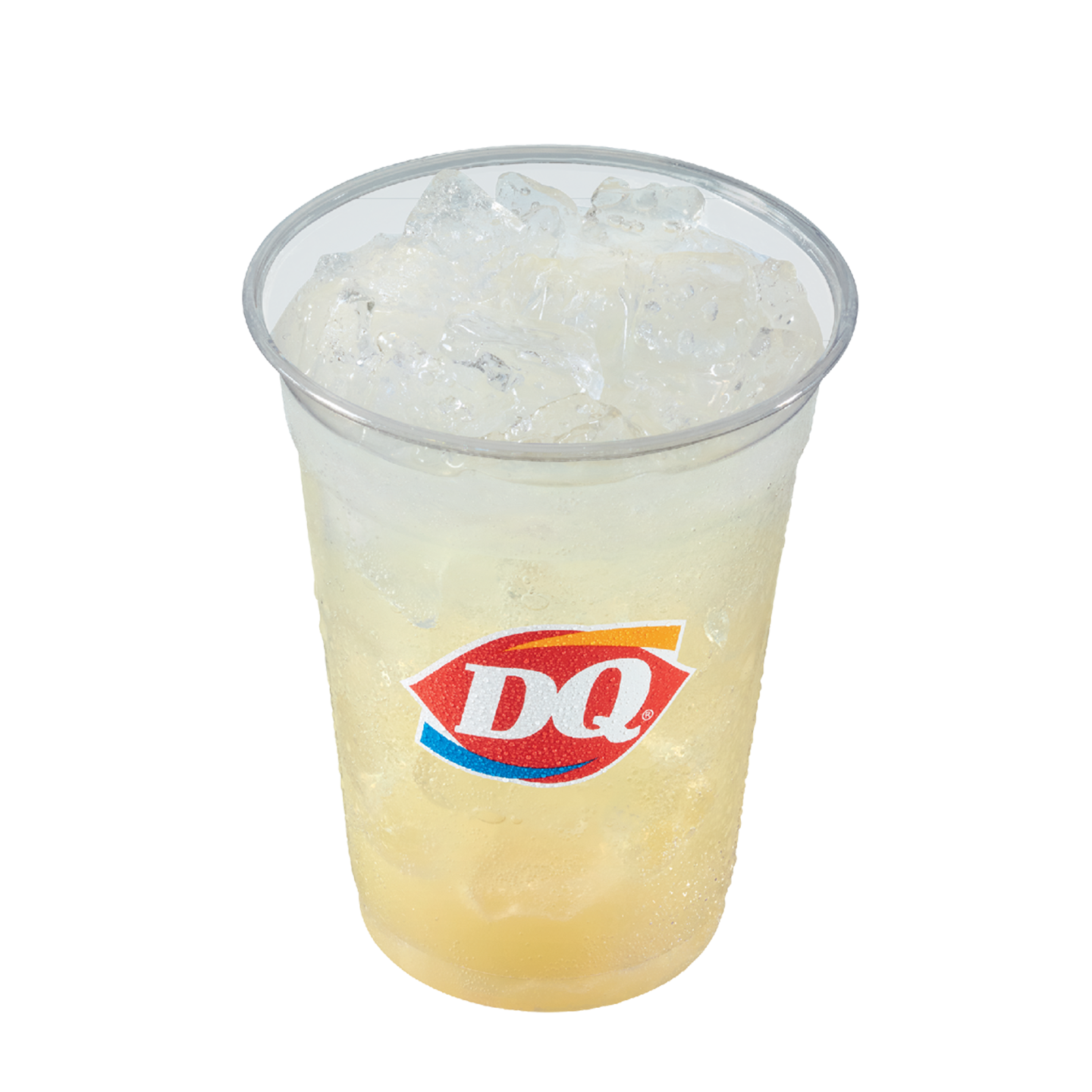 Lemonade sparkler with ice in a DQ cup