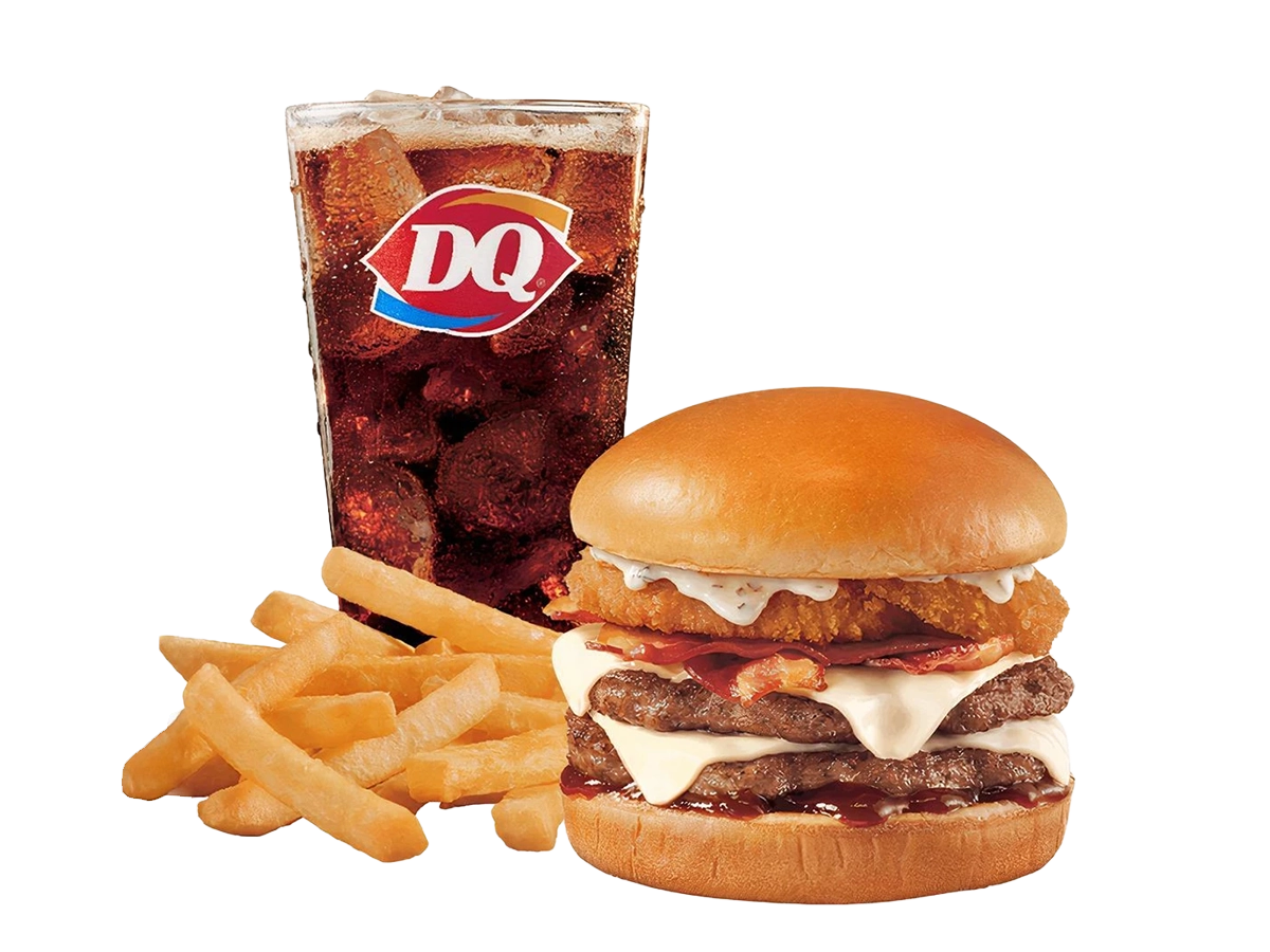 Burger combo with fries and drink