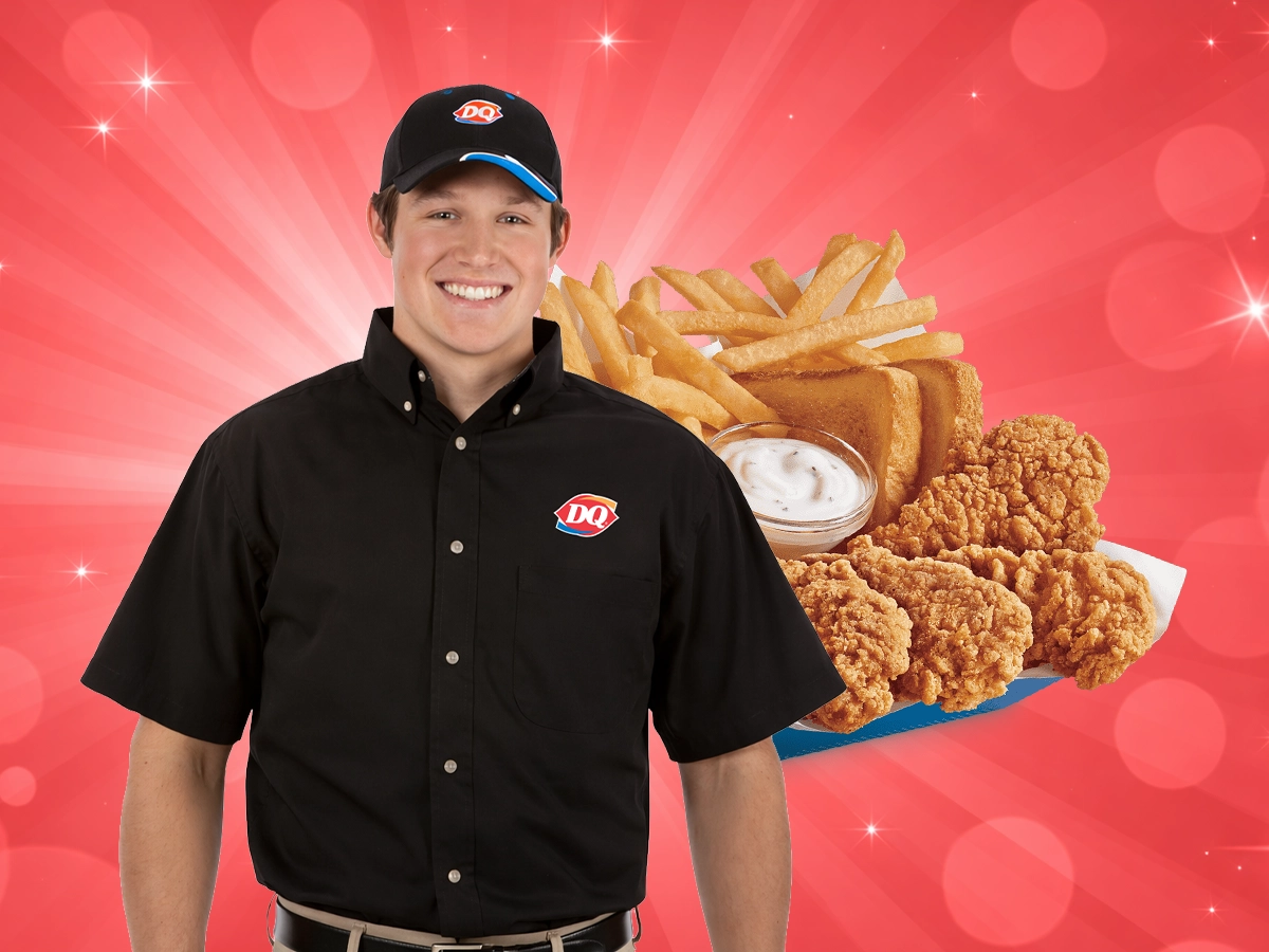 Dairy Queen manager with a Chicken Strip Basket