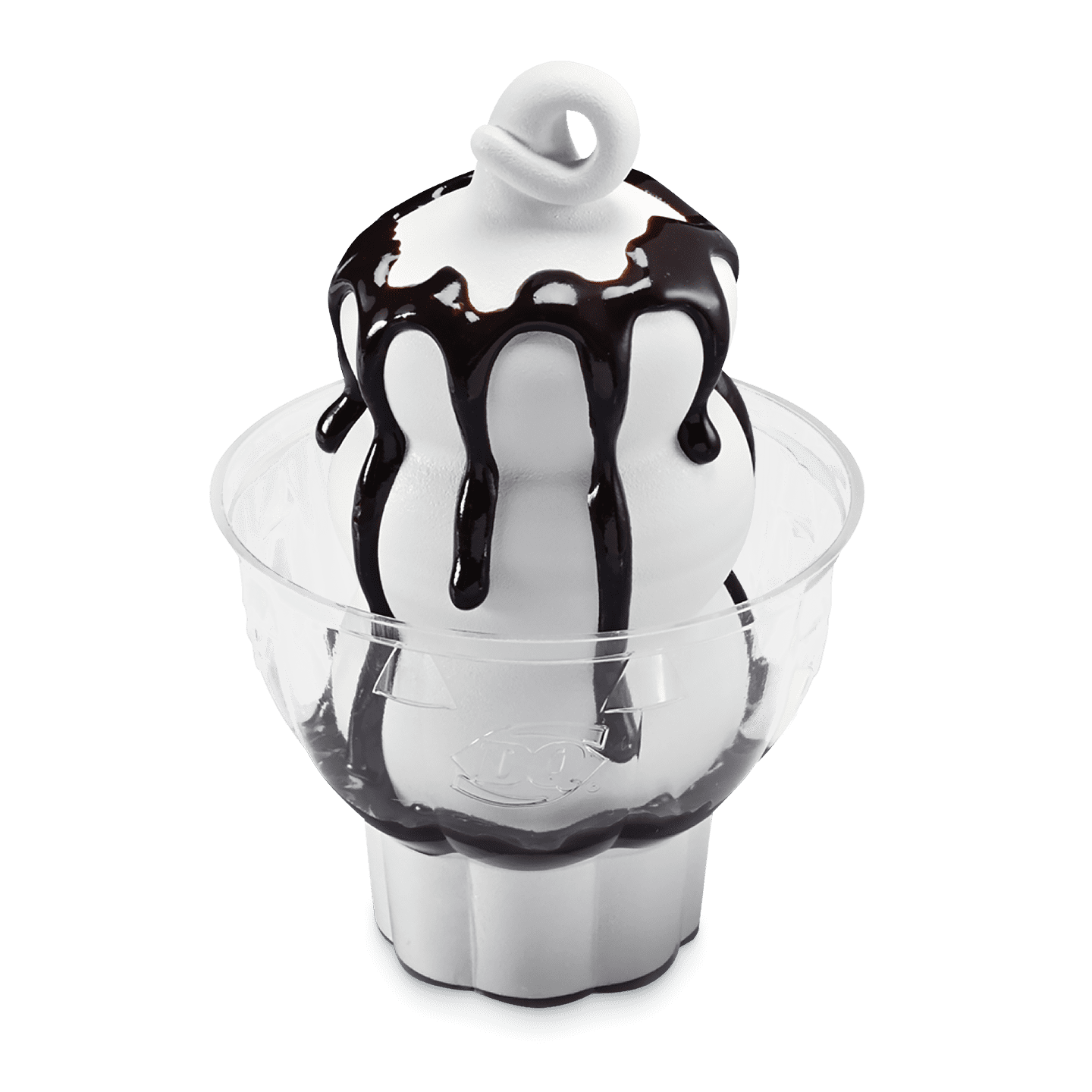 Soft serve sundae with chocolate topping