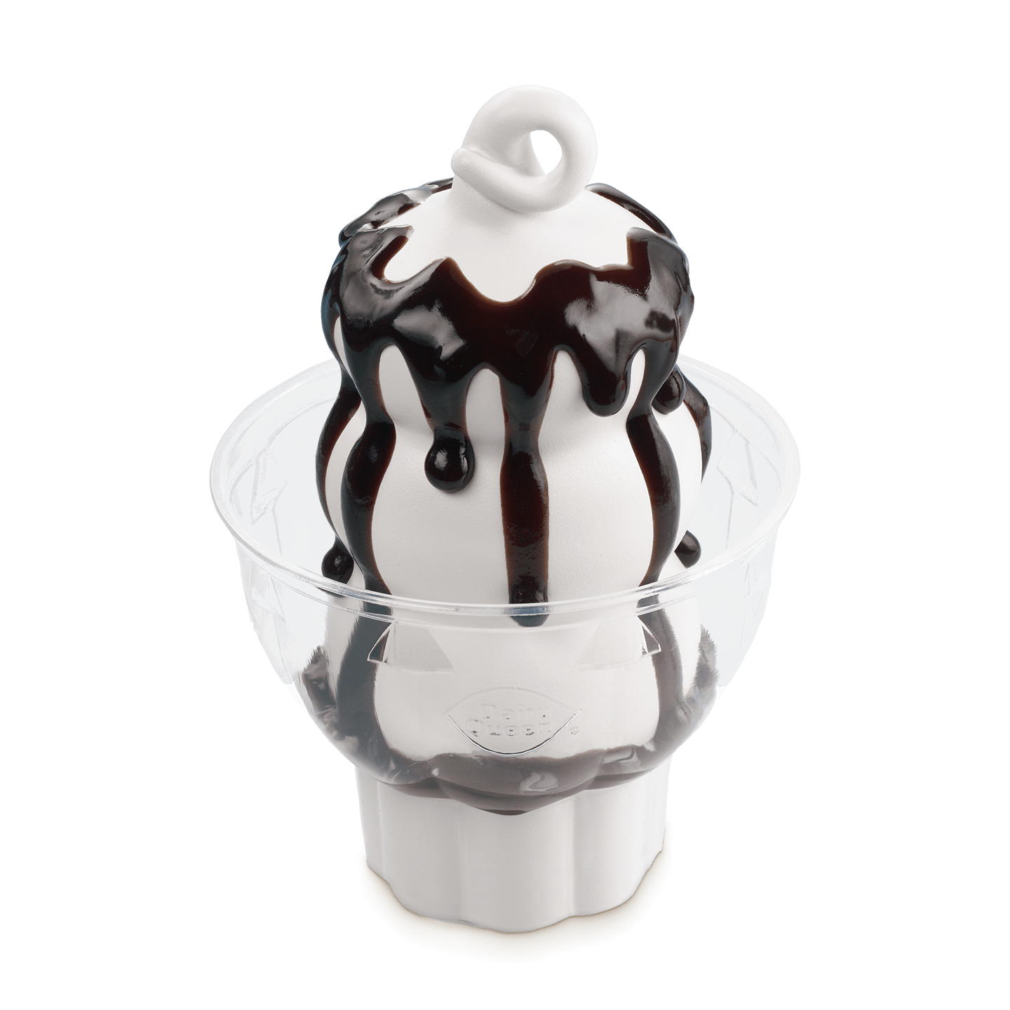 Soft serve sundae with hot fudge topping