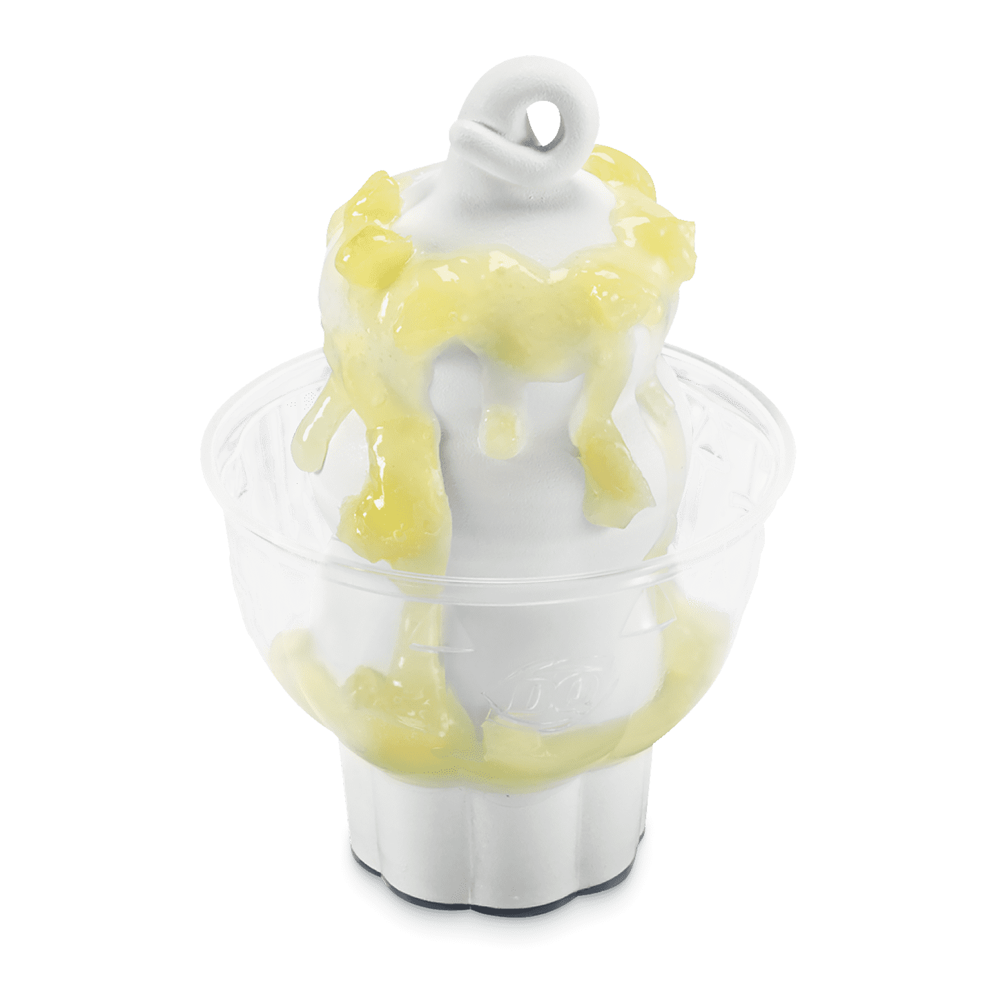 Soft serve sundae with pineapple topping